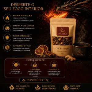 Chá do Dragão Mystea – Infusão Intensa e Levemente Picante com Especiarias Naturais 12g
